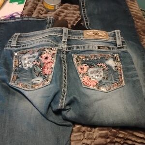 Miss Me Blue Boot Cut Jeans with Embroidery 28 x 34